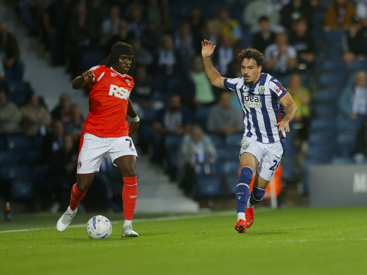 Nolan Galves trying to win the ball back against Charlton 