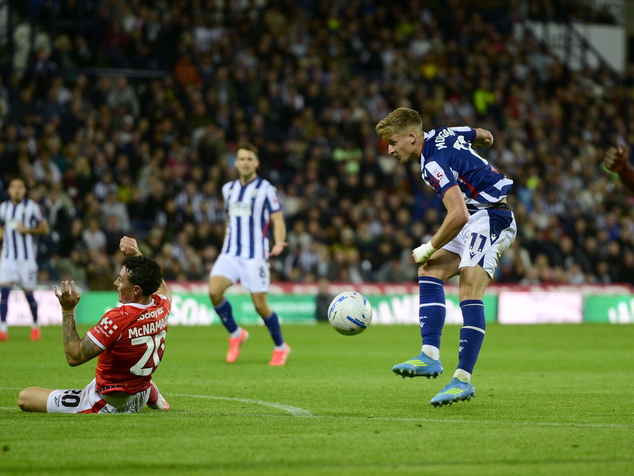 JJ Morgan taking a shot against Charlton 