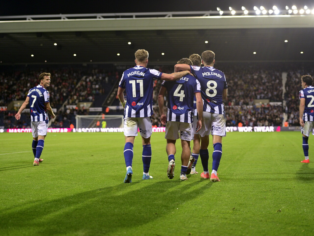 Callum Styles celebrates scoring against Charlton with team-mates