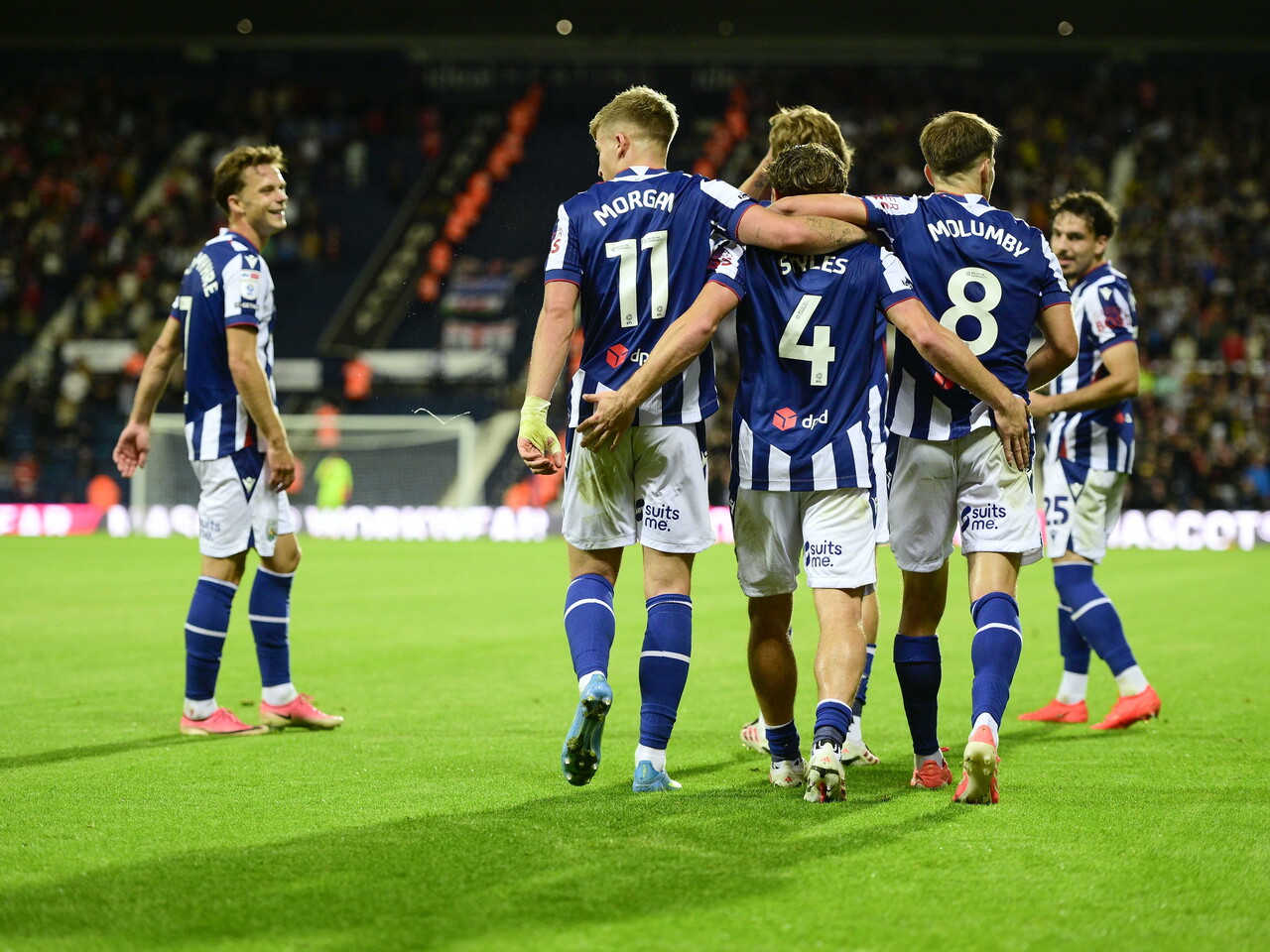 Callum Styles celebrates scoring against Charlton with team-mates