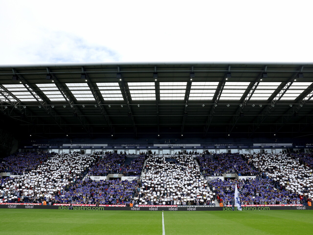 A blue and white mosaic around The Hawthorns