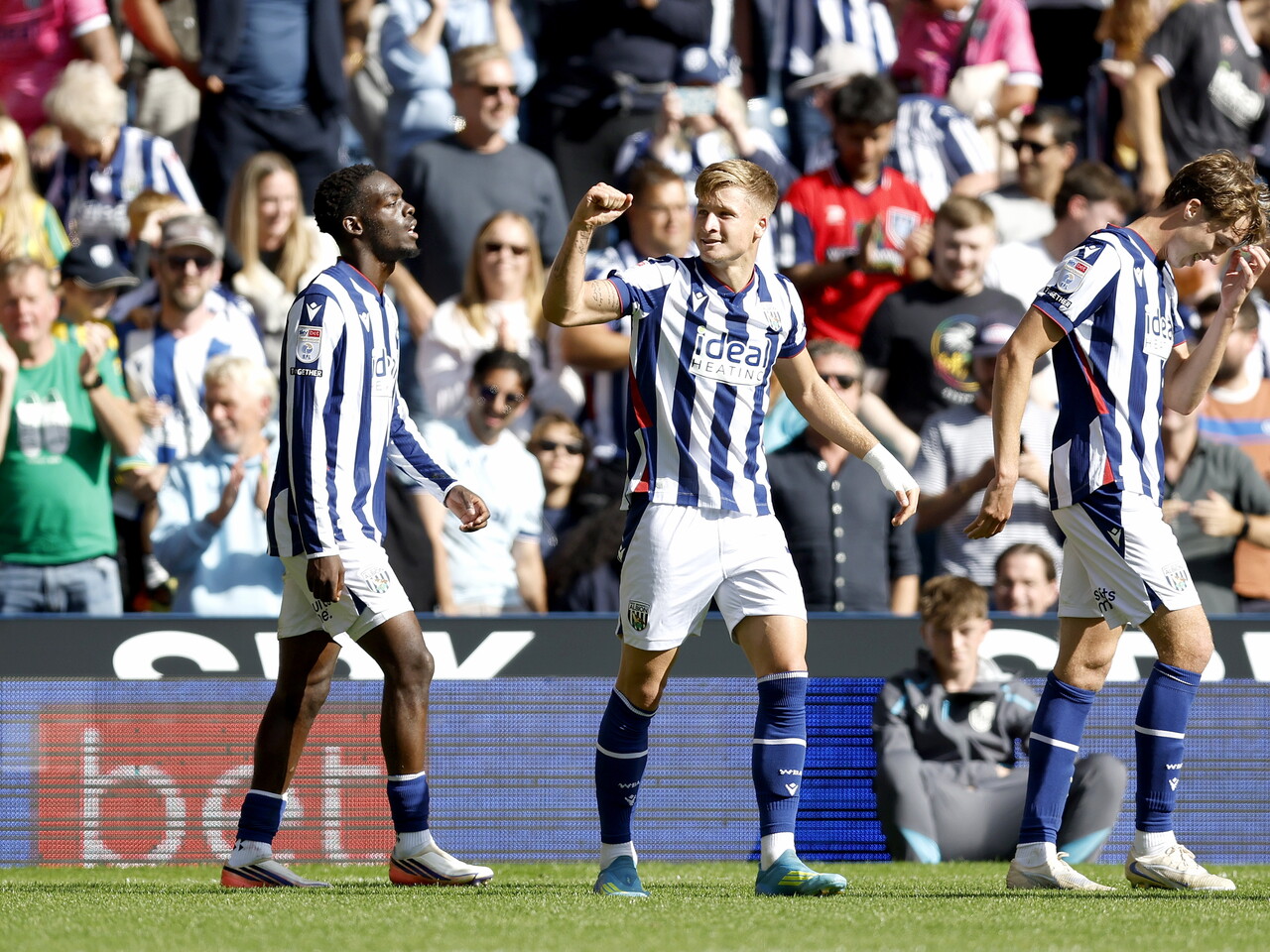 JJ Morgan celebrates his goal against Watford
