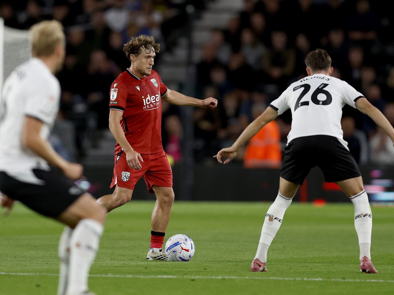 Callum Styles on the ball against Derby County