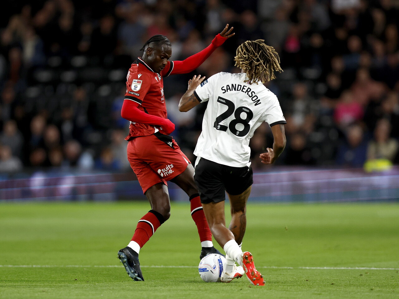 Ousmane Diakite on the ball against Derby County