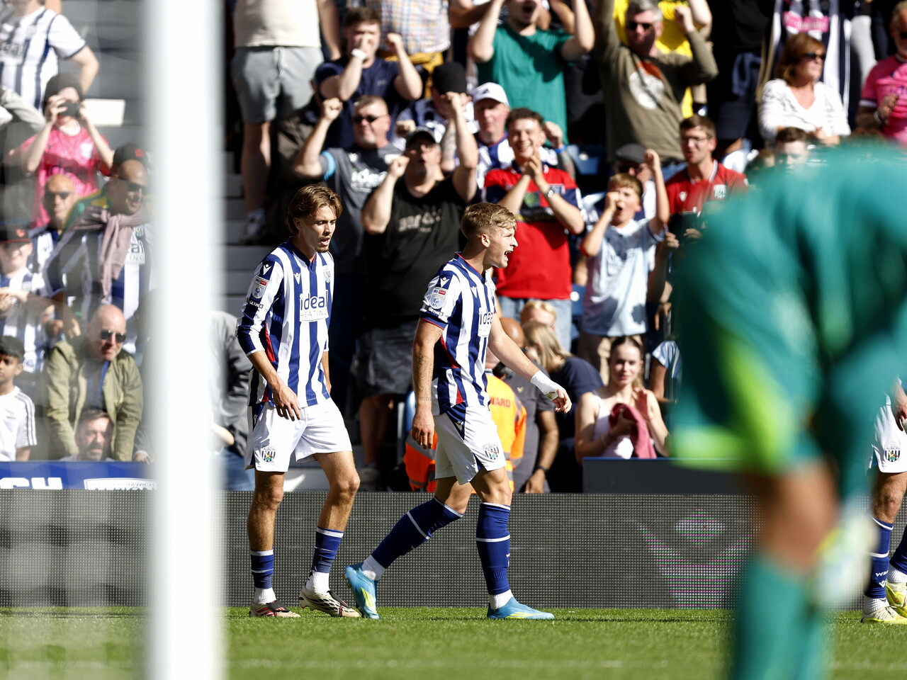 JJ Morgan celebrates his goal against Watford