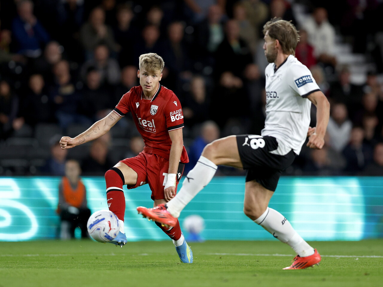JJ Morgan on the ball against Derby County