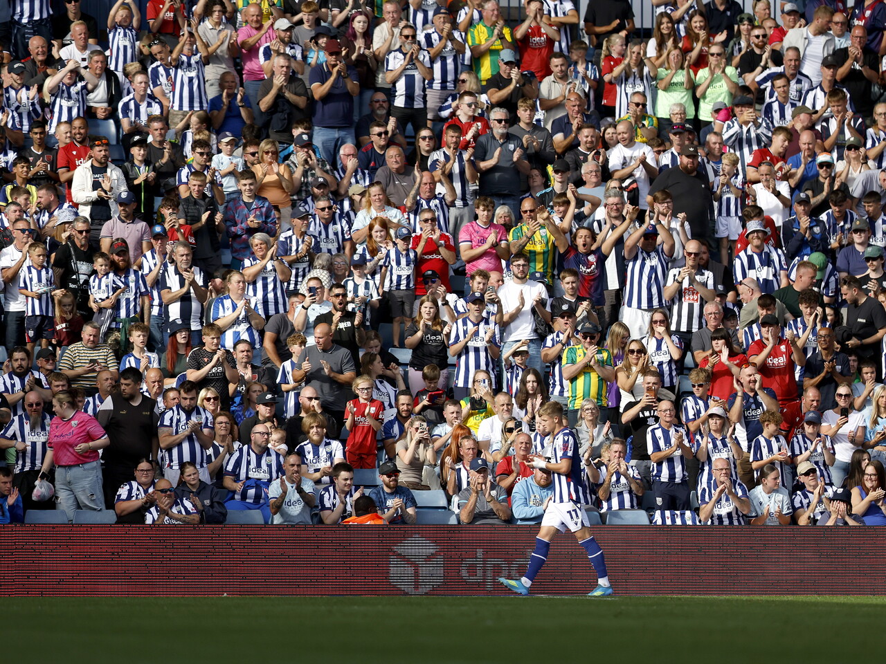 Albion fans cheer against Watford