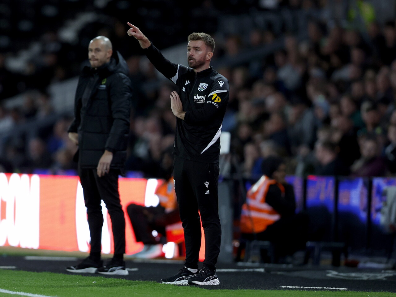 James Morrison on the touchline against Derby