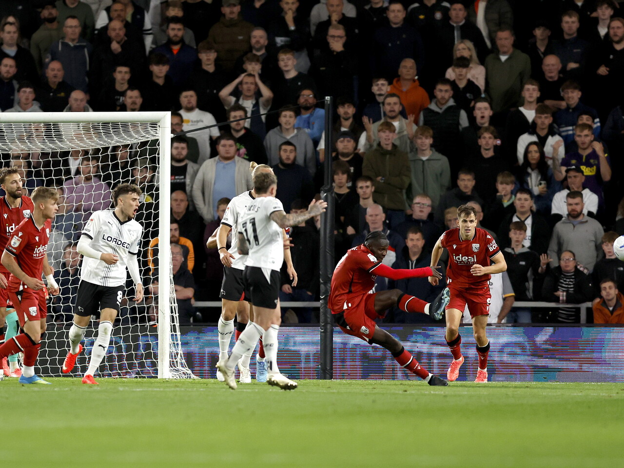 Ousmane Diakite clears the ball against Derby County