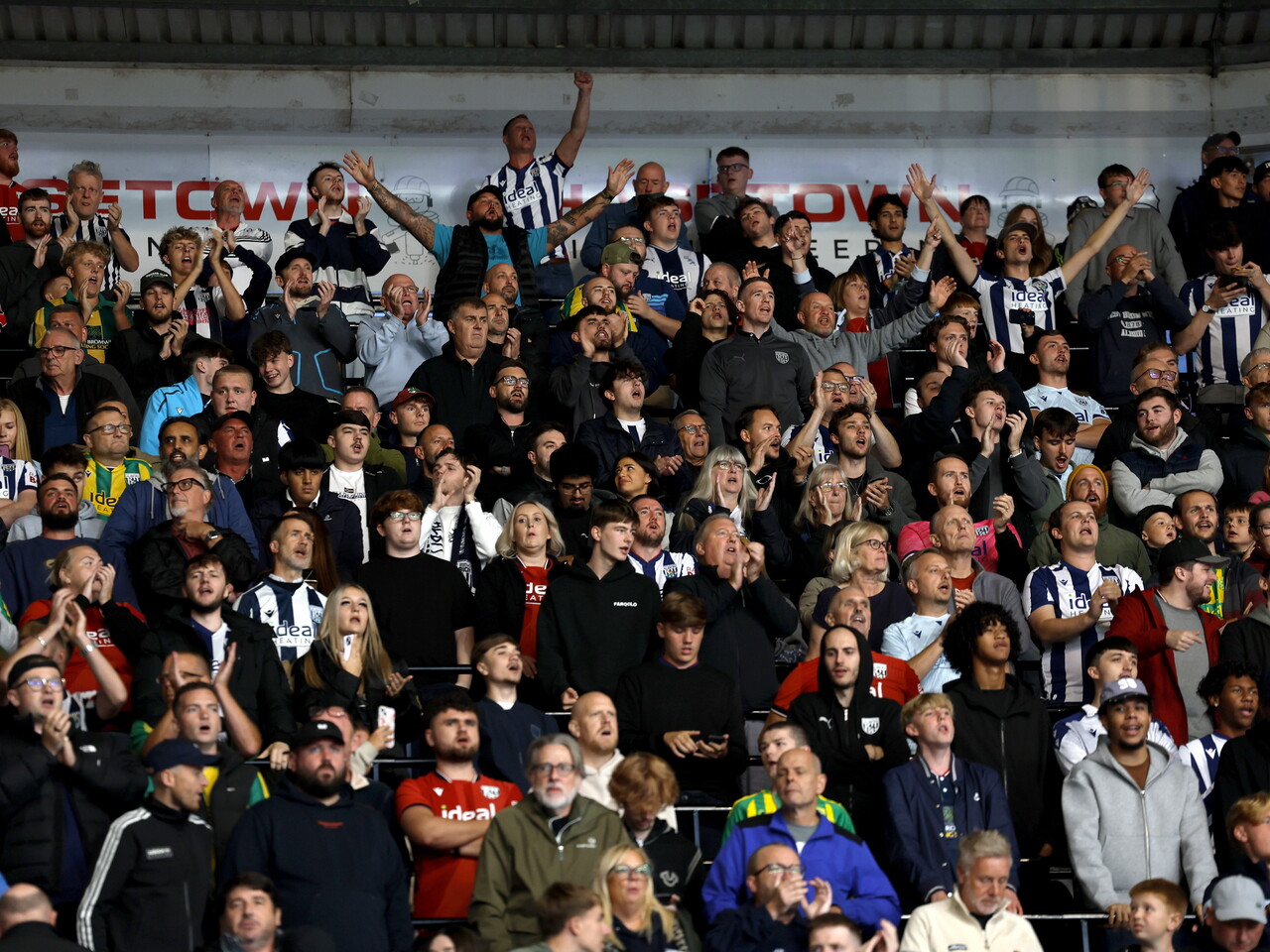 Albion fans at Pride Park
