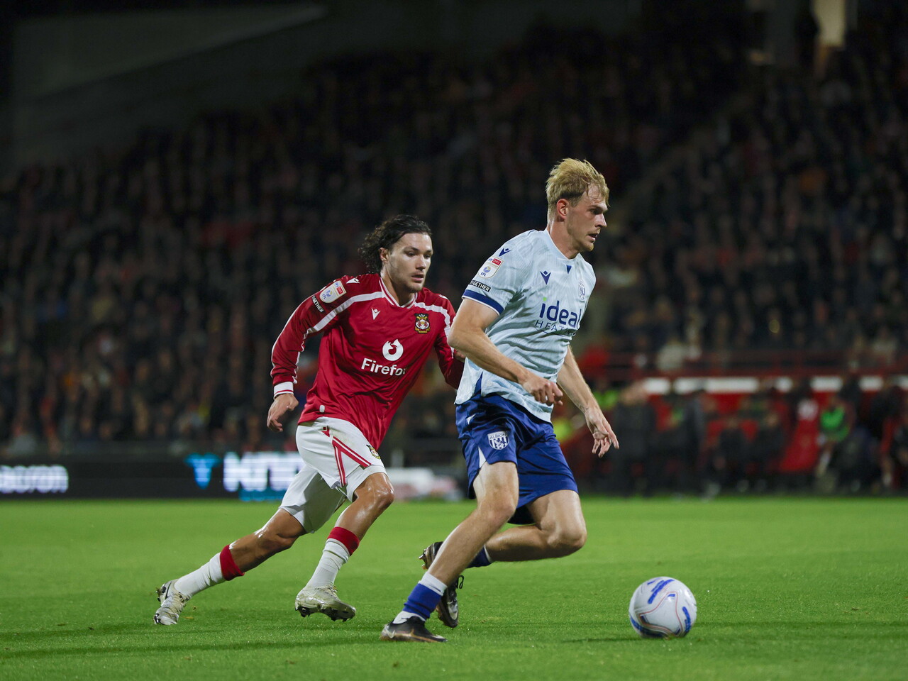 Toby Collyer on the ball against Wrexham