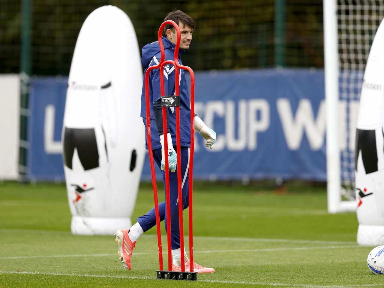 Max O'Leary smiling during a training session