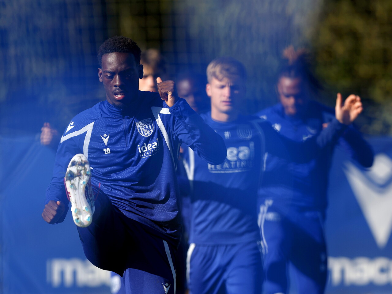 Rabby Nzingoula warming up before a training session