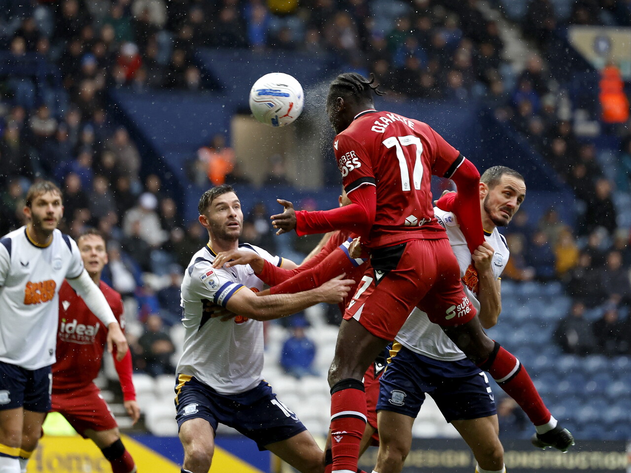 Ousmane Diakite has a shot against Preston