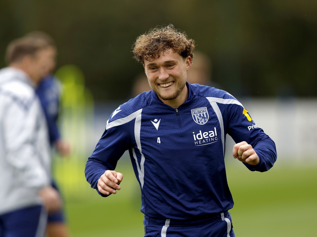 Callum Styles smiling during a training session