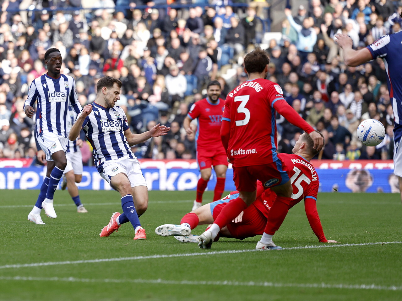 Jayson Molumby has a shot against Blackburn