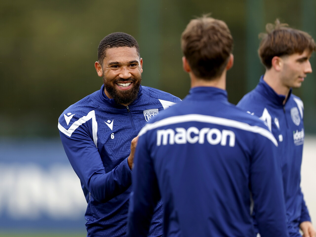 George Campbell smiling during a training session