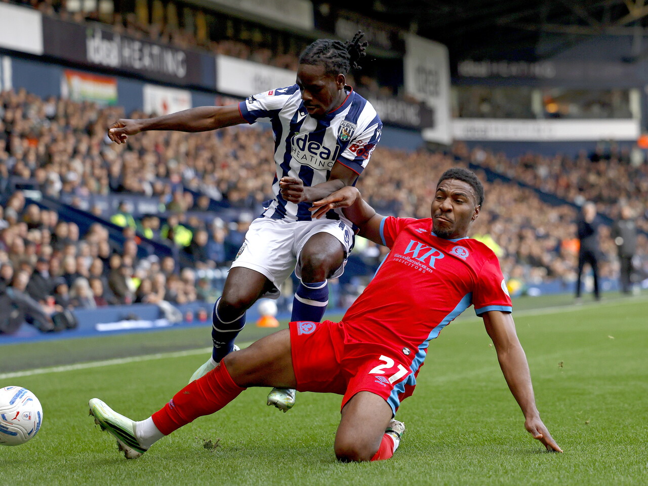 Brayann Pereira on the ball against Blackburn