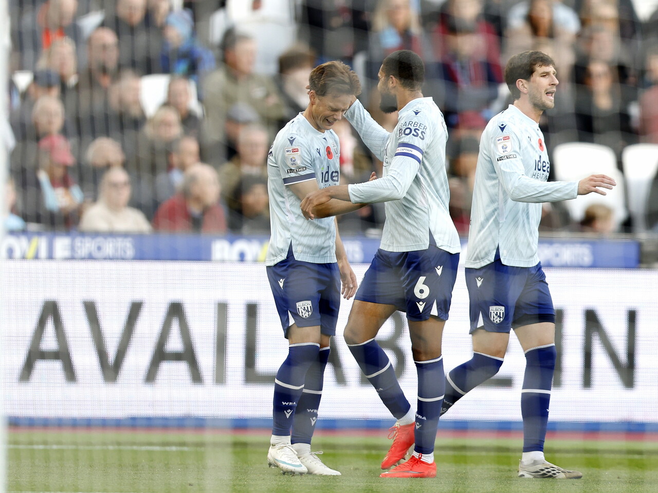 Felix Horn Myhre celebrates his goal against West Ham