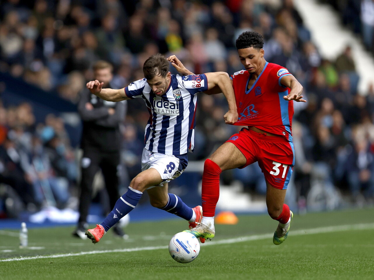 Jayson Molumby on the ball against Blackburn