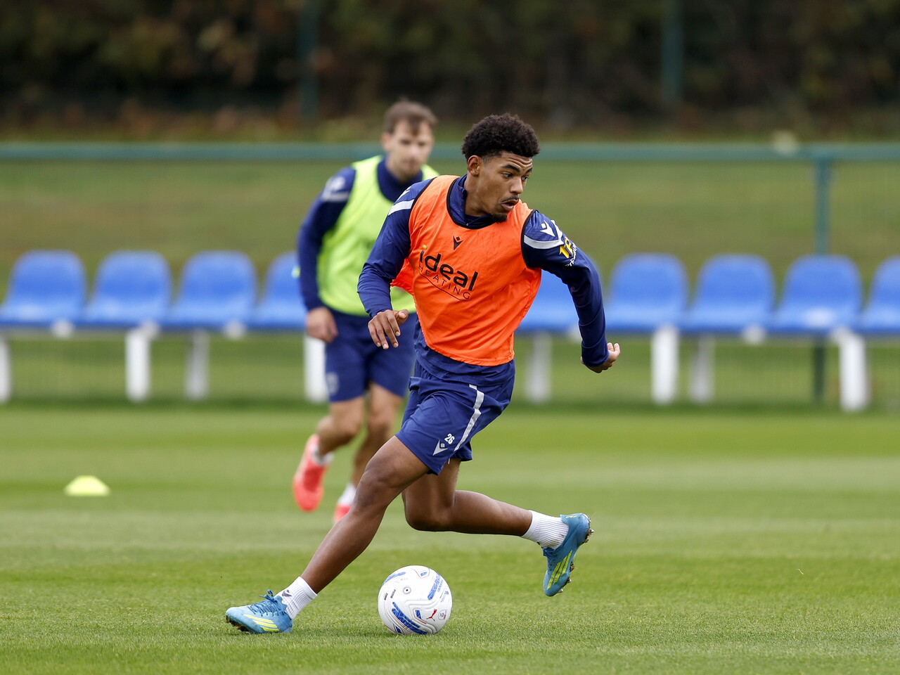Kareem Tunde on the ball during a training session