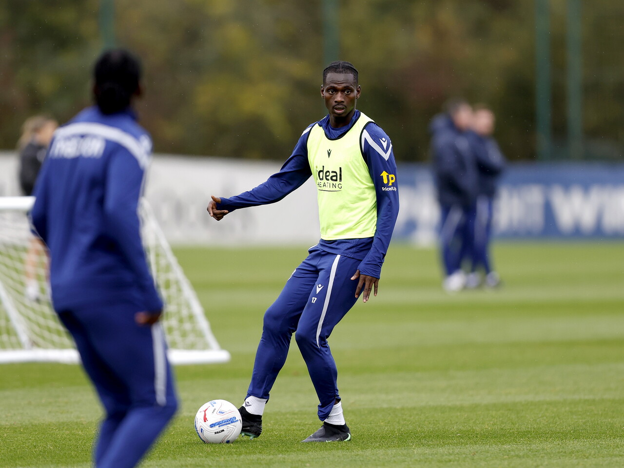 Ousmane Diakité on the ball during training 
