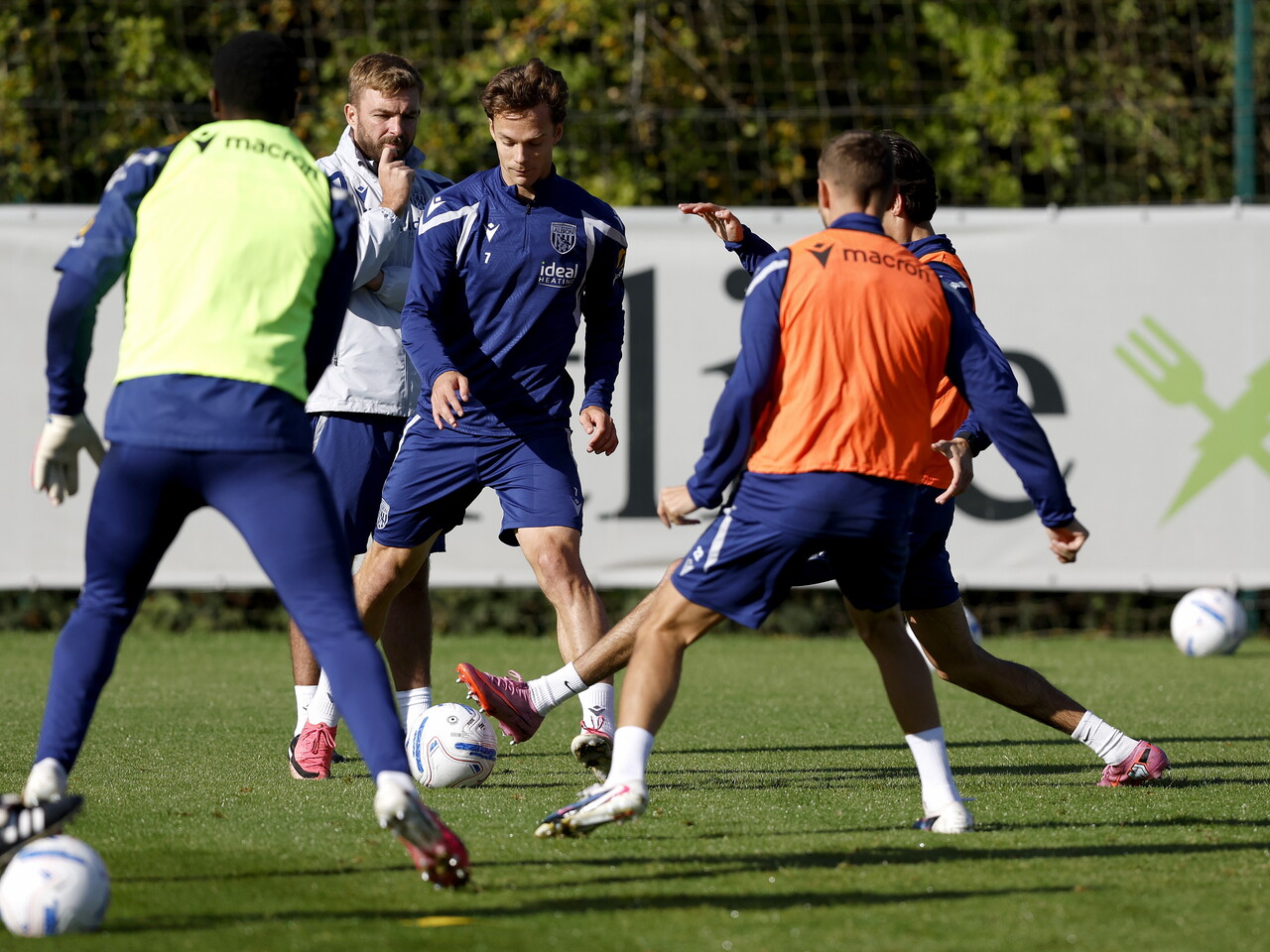 Felix Horn Myhre on the ball during a training session