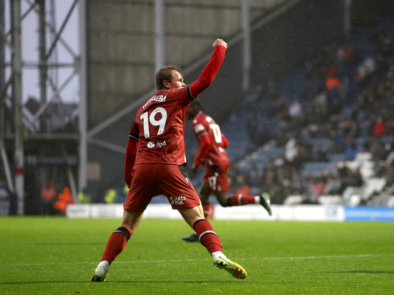 Aune Heggebo celebrates his goal against Preston