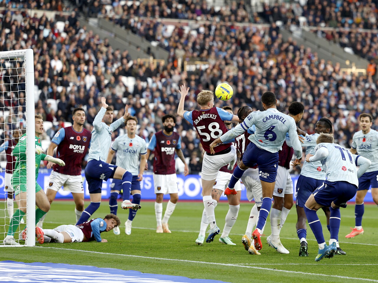 George Campbell against West Ham