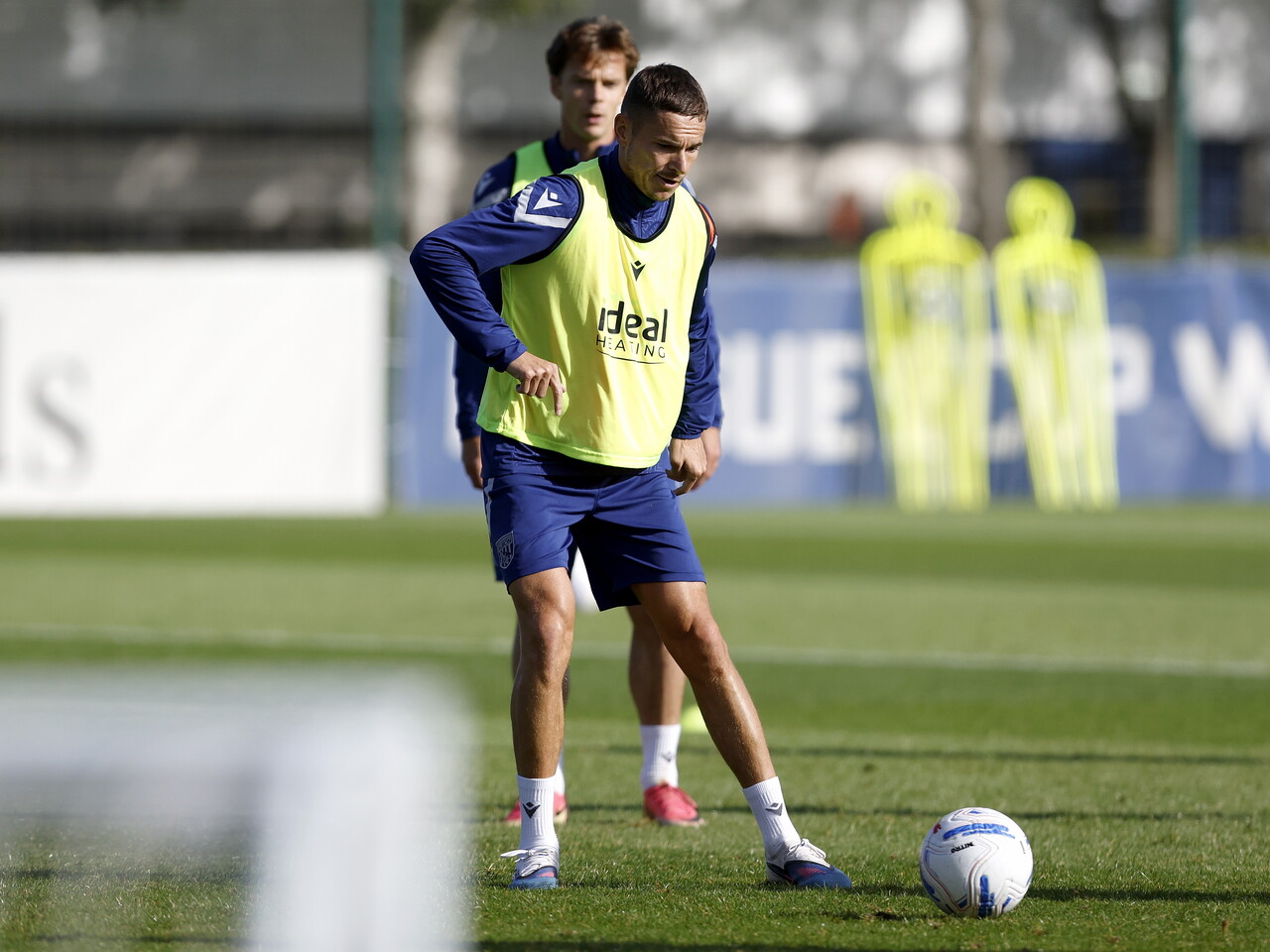 Conor Townsend on the ball during a training session