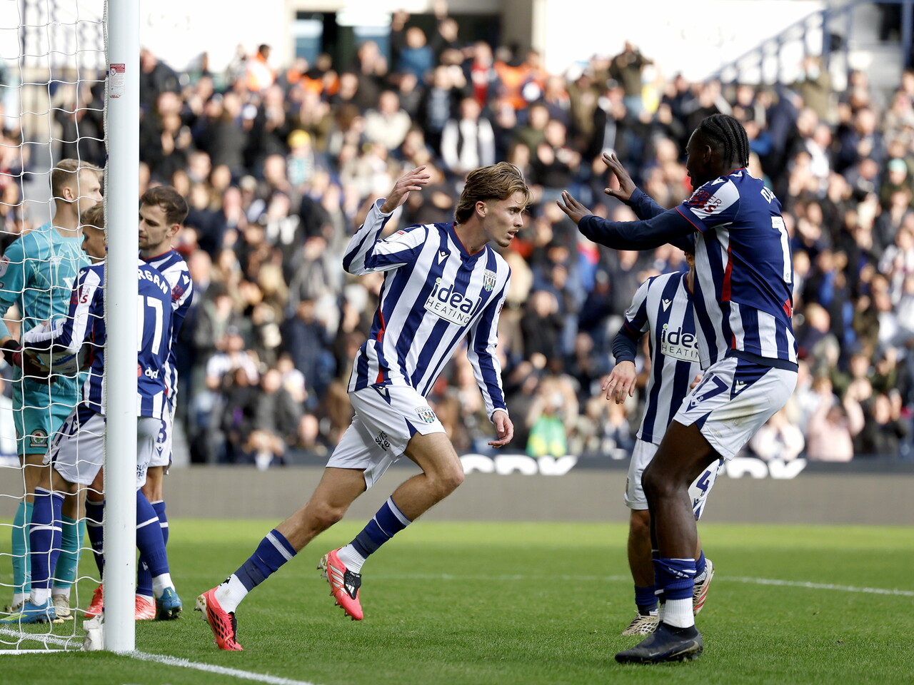 Isaac Price celebrates his goal against Blackburn