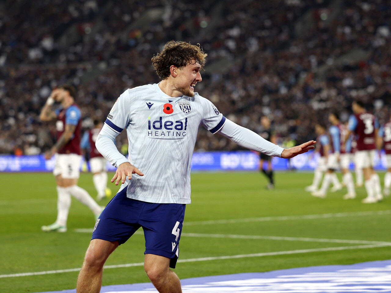 Callum Styles celebrates his goal against West Ham
