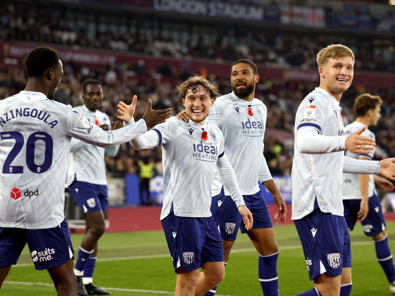 Callum Styles celebrates his goal against West Ham