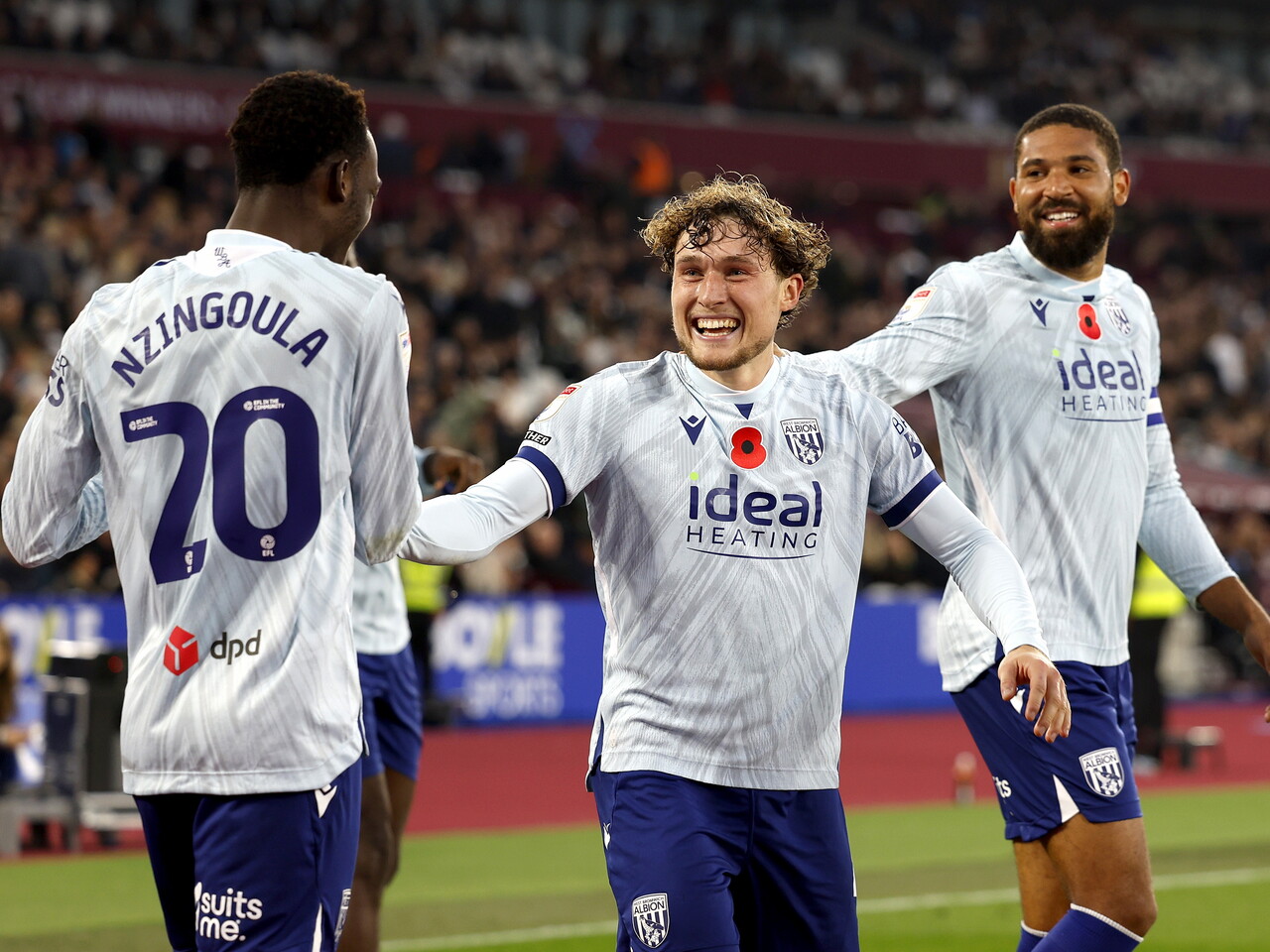 Callum Styles celebrates his goal against West Ham