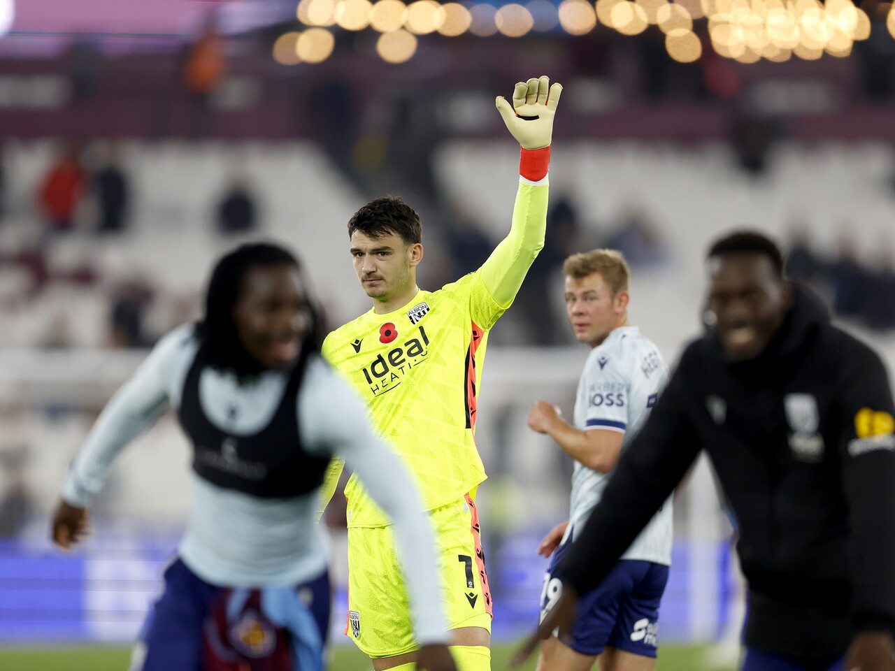 Max O'Leary waves to the fans at full-time
