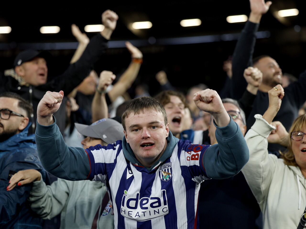 Albion fans celebrate at the London Stadium