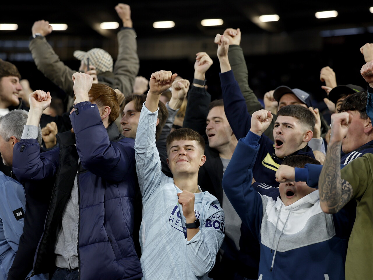 Albion fans celebrate at the London Stadium