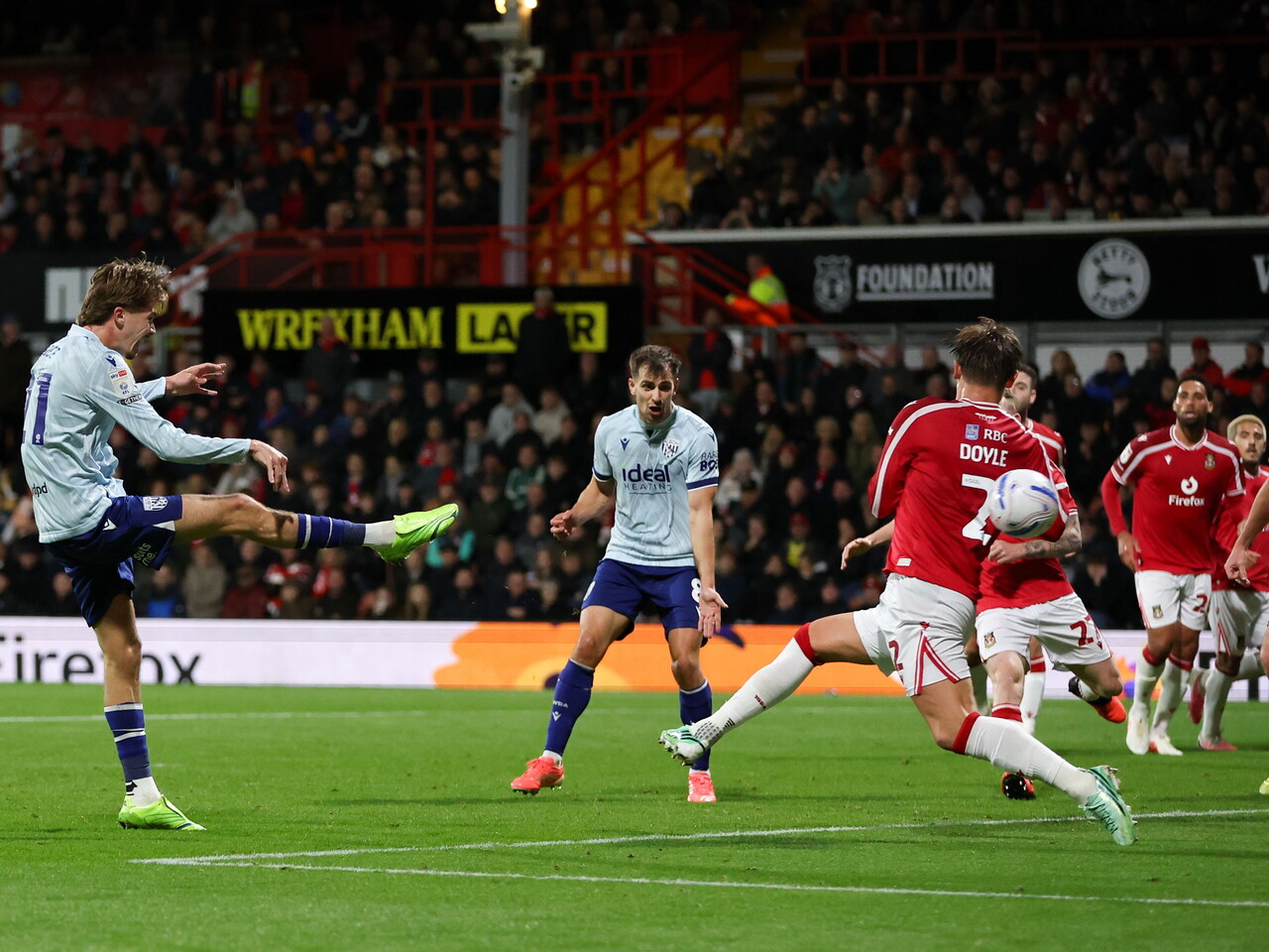 Isaac Price scores against Wrexham