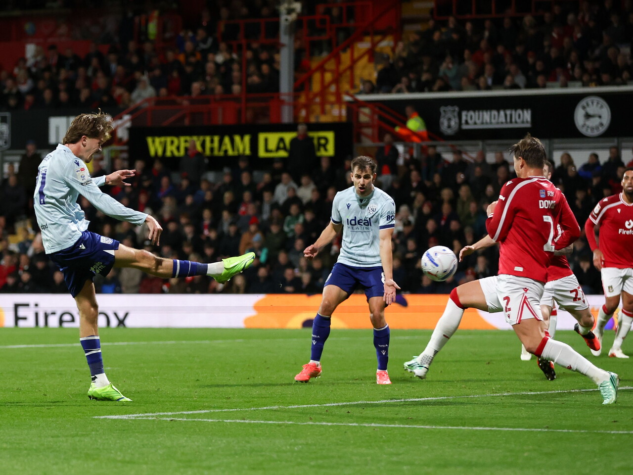 Isaac Price scores against Wrexham