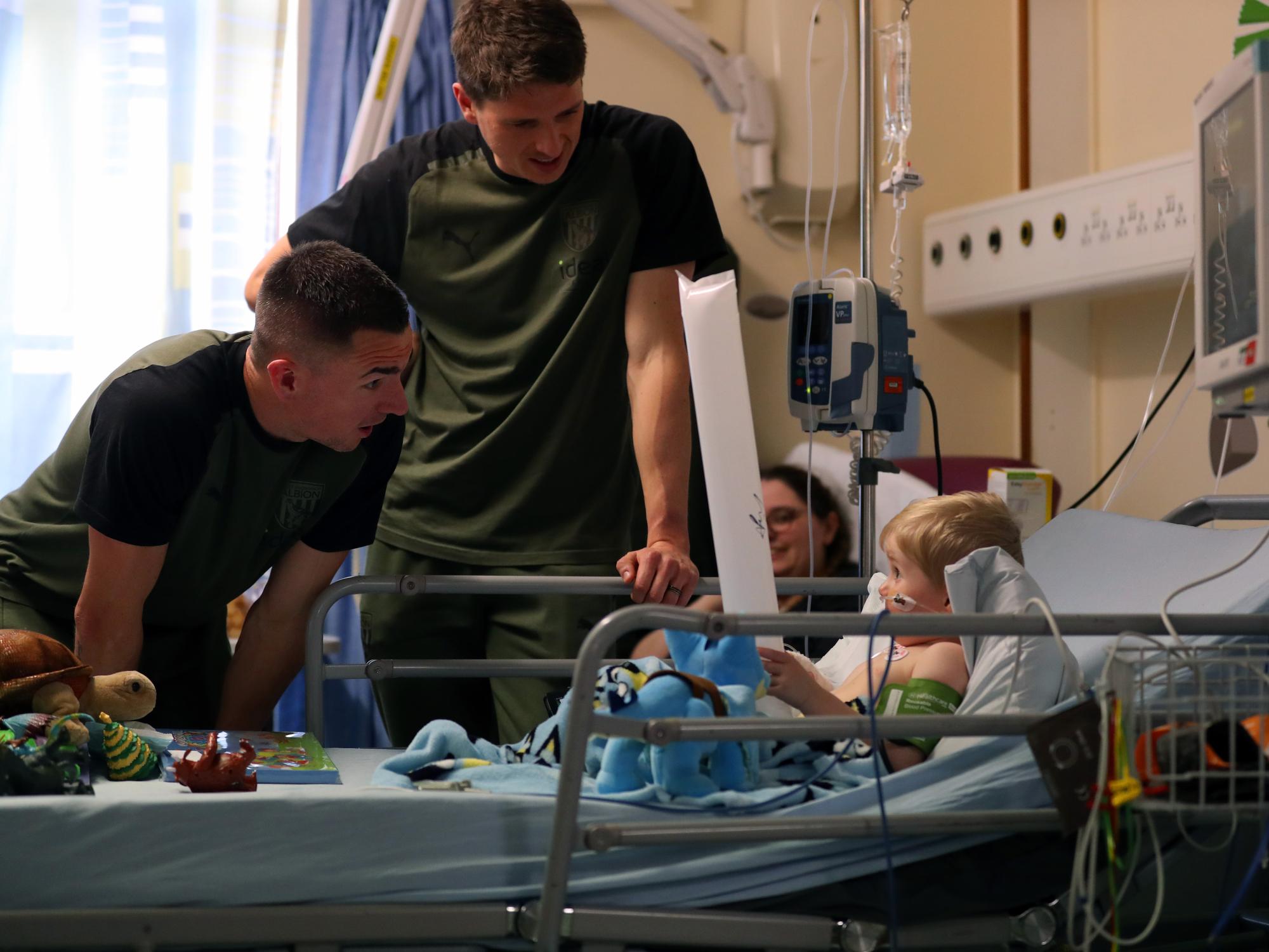 Baggies players deliver christmas cheer to patients staff at sandwell