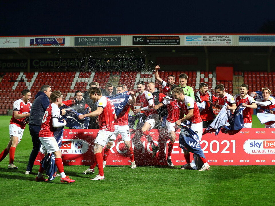 Cheltenham Town celebrate promotion