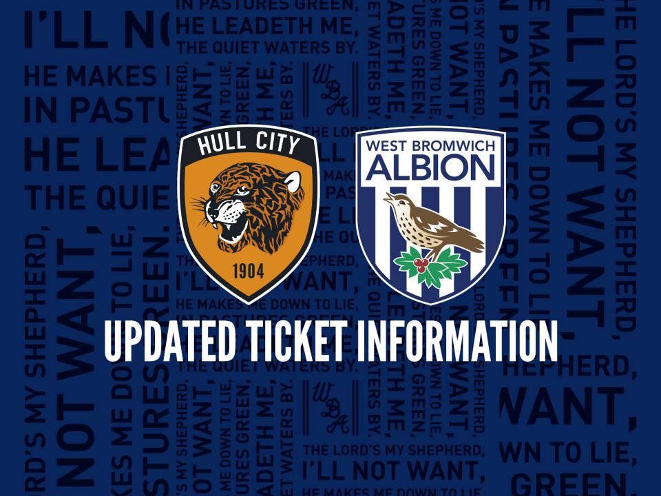 Updated ticket information for Albion's trip to Hull City
