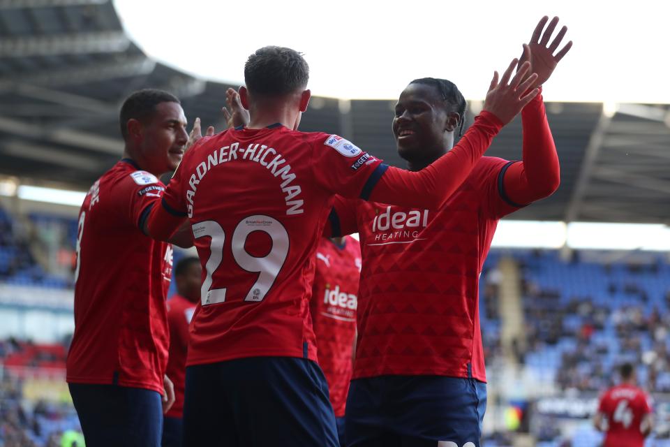 Taylor Gardner-Hickman celebrates his goal against Reading.