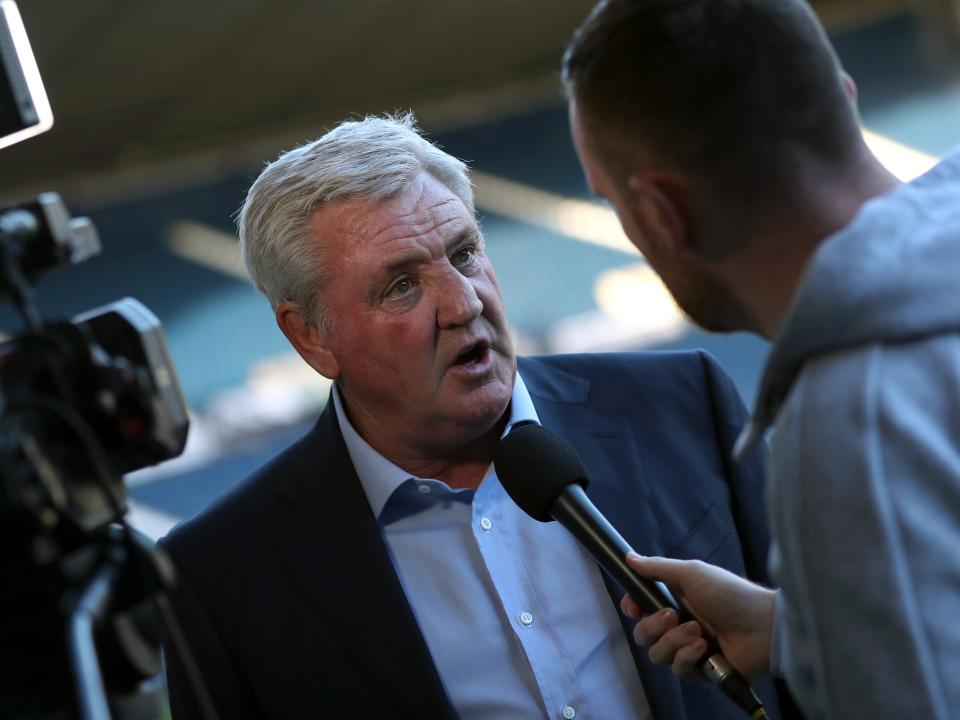 Steve Bruce is interviewed following Saturday's game with Luton