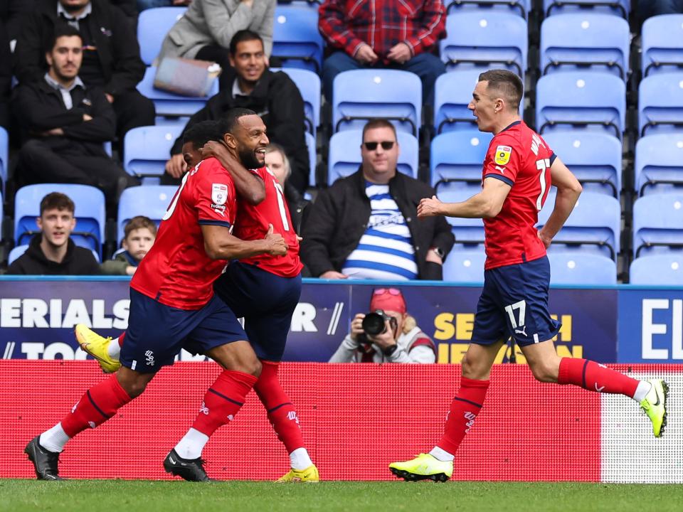 An image of Matty Phillips celebrating with his teammates after a goal at Reading