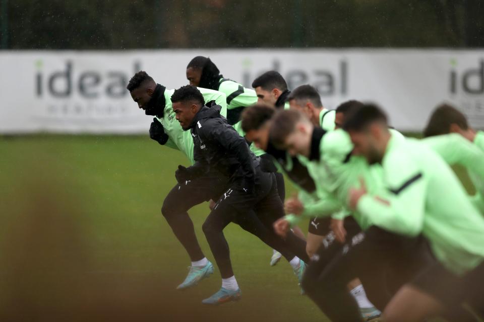 Albion players training.