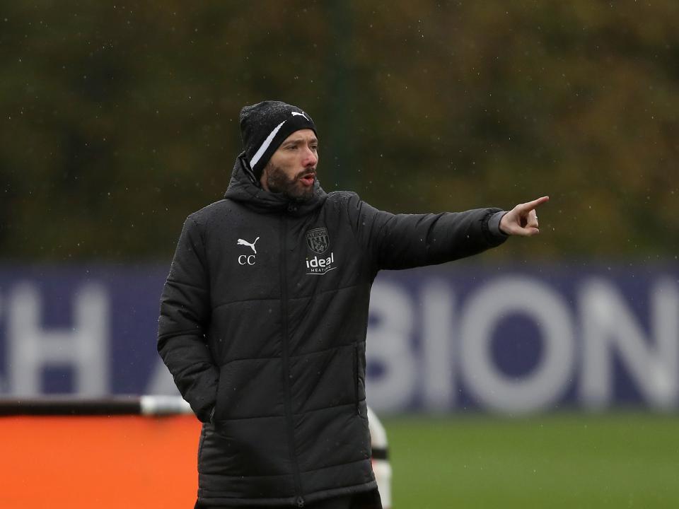 Carlos Corberán coaching on the training pitches