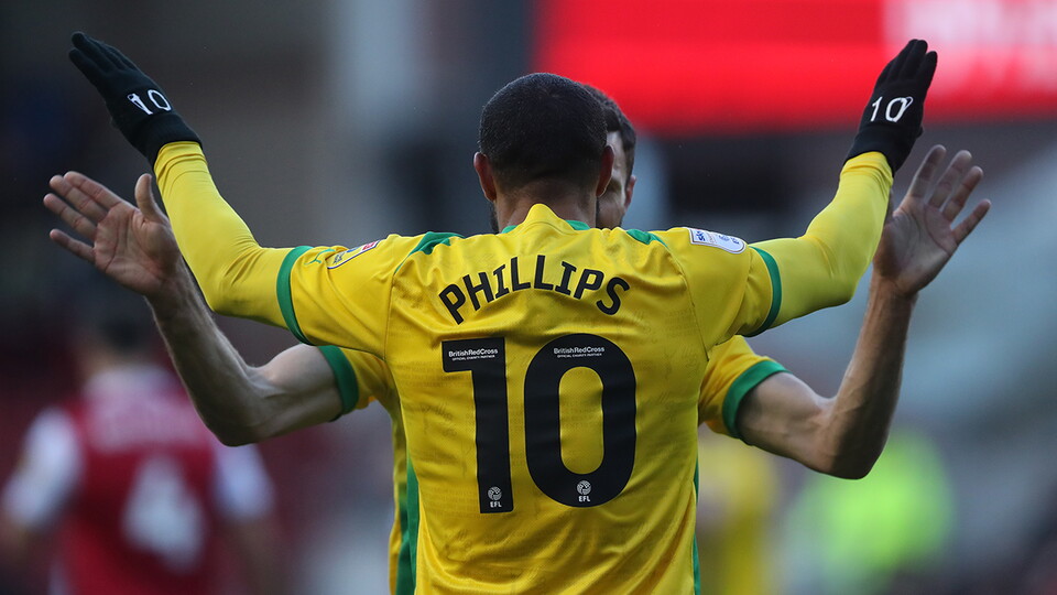 Matt Phillips celebrates scoring for Albion v Bristol City at Ashton Gate