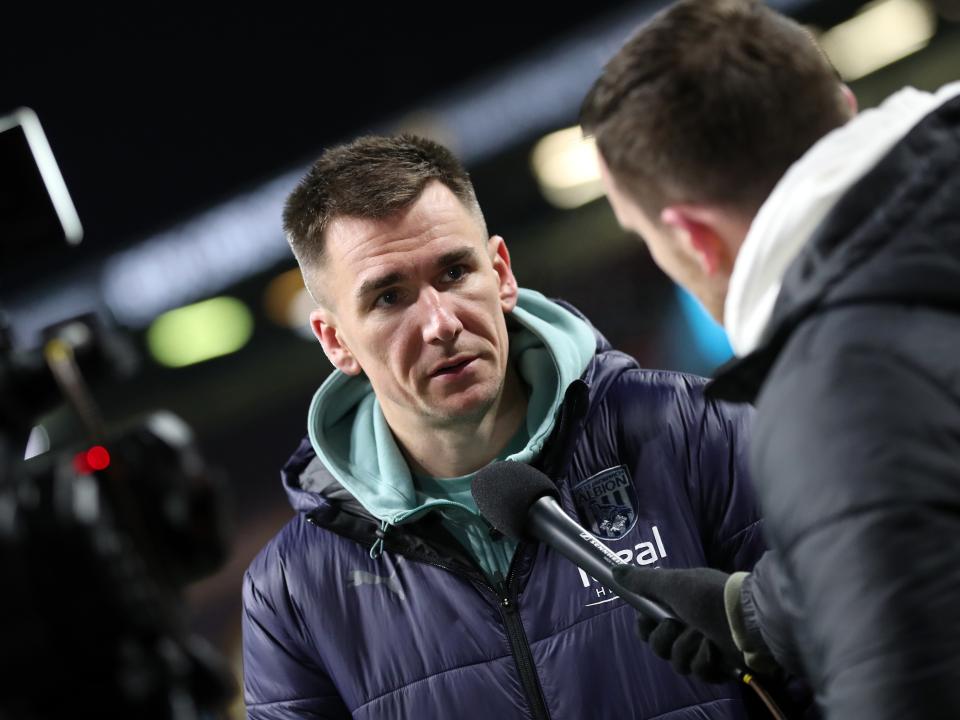 Jed Wallace is interviewed by WBA TV at Burnley