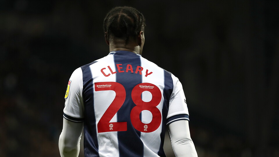 The back of Reyes Cleary's shirt in Albion v Bristol City